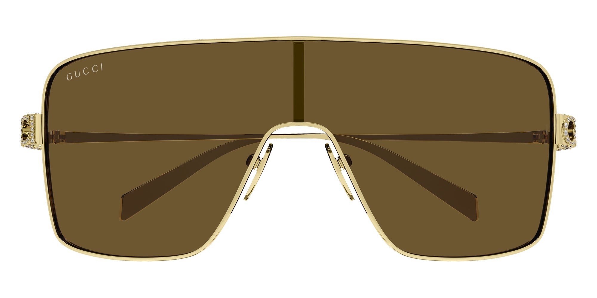 【ヒナ】GUCCI サングラス GG 3045/K/S ブラウン Gucci GG1936S Shield Sunglasses | EyeOns.com