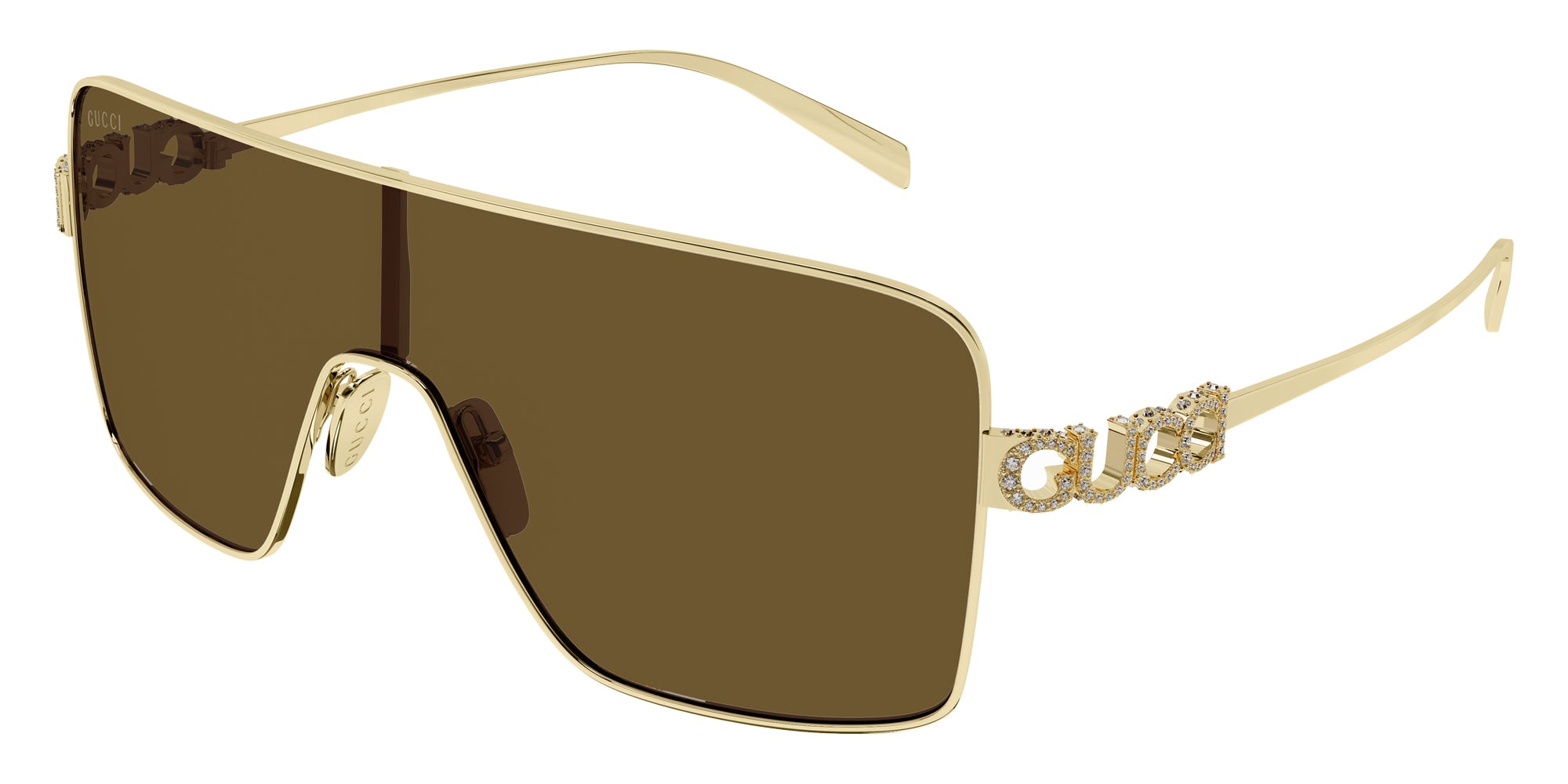 【ヒナ】GUCCI サングラス GG 3045/K/S ブラウン Gucci GG1936S Shield Sunglasses | EyeOns.com