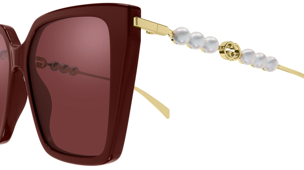 Gucci GG1967S 004 54 - Burgundy/Gold / Red Mirrored #id:gg1967s004_s:100110