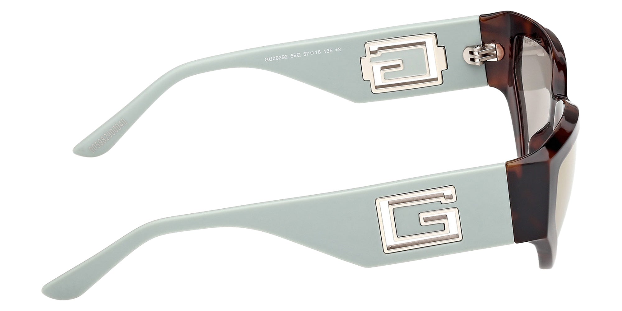 Guess GU00292 56Q 57 - Dark Havana / Green Mirrored 56Q #id:gu0029256q_s:104130