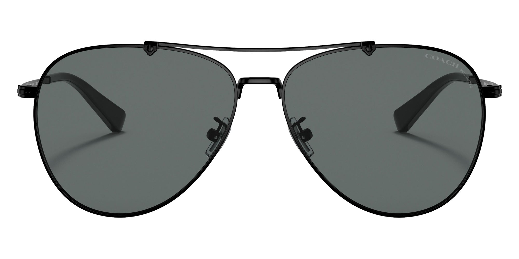 Coach HC7136 CA575 939381 60 - Satin Black / Dark Gray Polarized Solid #id:hc7136939381_s:100100