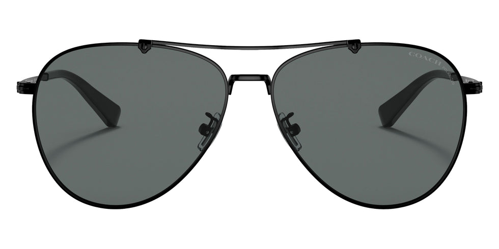 Coach HC7136 CA575 939381 60 - Satin Black / Dark Gray Polarized Solid #id:hc7136939381_s:100100