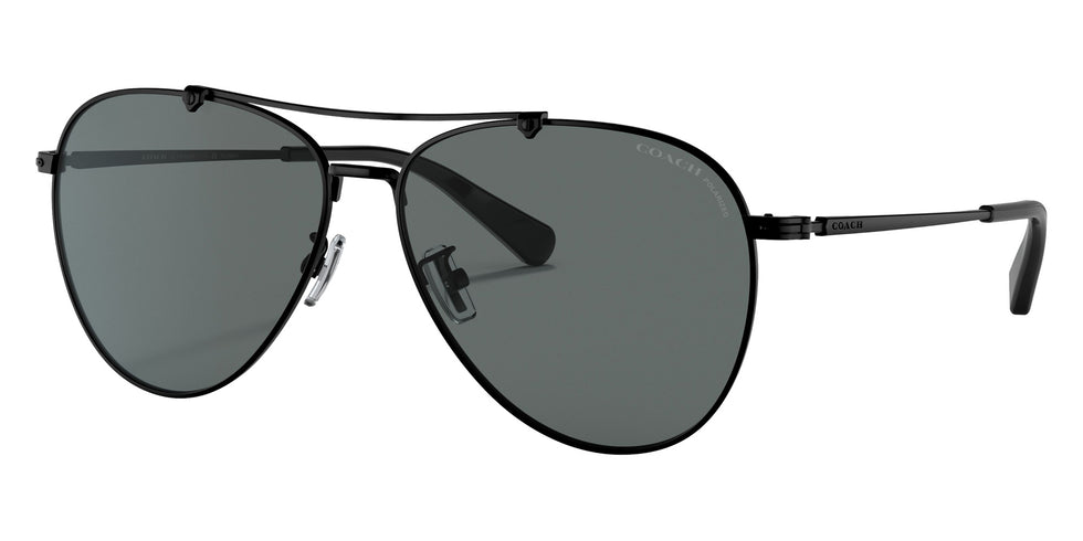 Coach HC7136 CA575 939381 60 - Satin Black / Dark Gray Polarized Solid #id:hc7136939381_s:100105