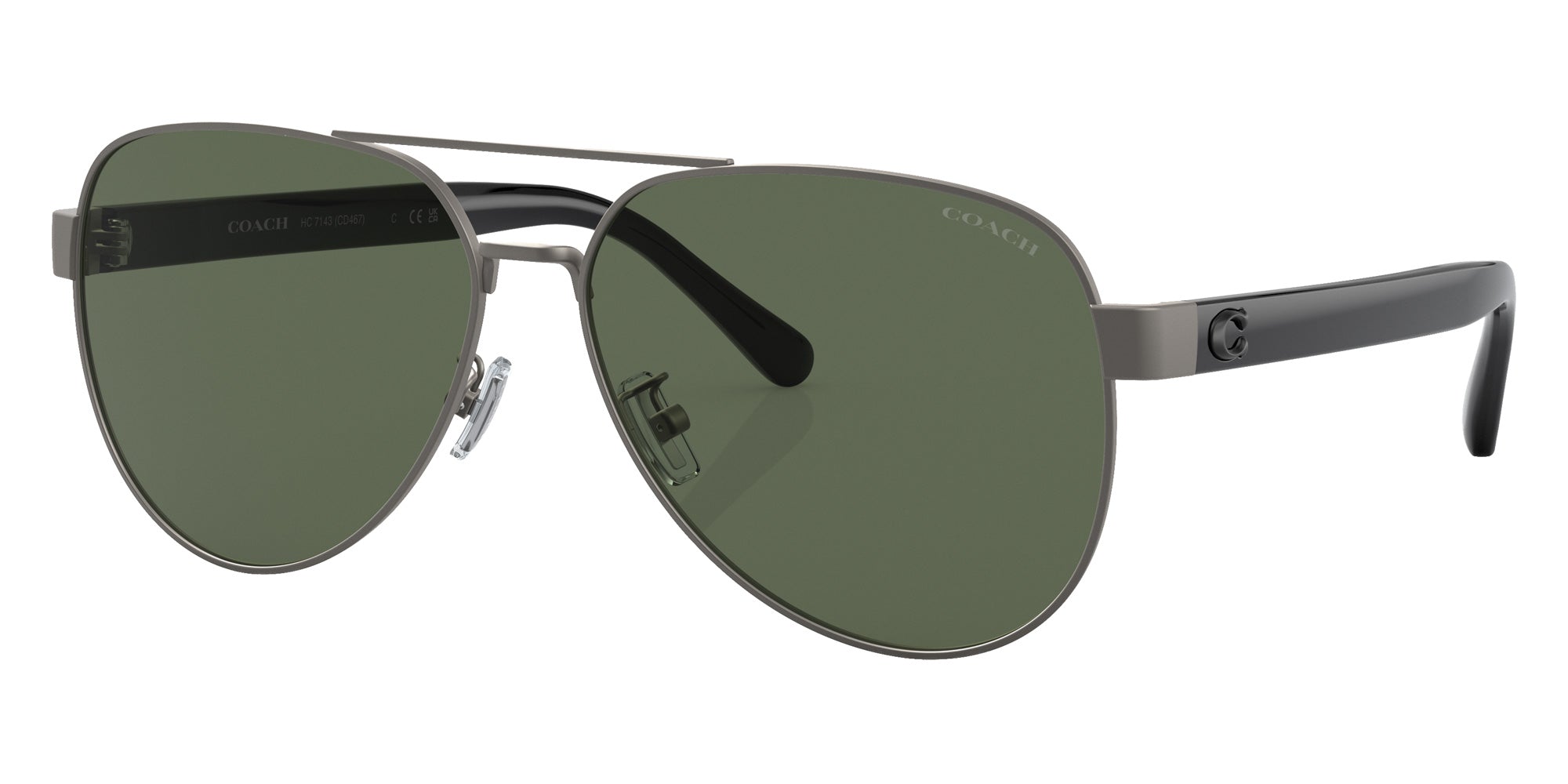 Coach HC7143 CD467 900471 61 - Satin Gunmetal / Dark Green Solid #id:hc7143900471_s:100105
