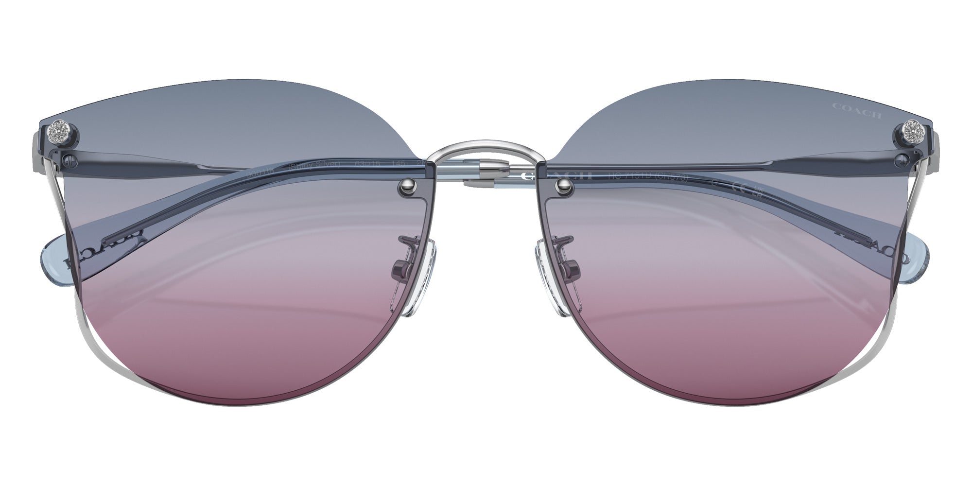 Coach HC7151D CH573 9001I8 63 - Shiny Silver / Blue Purple Pink Gradient #id:hc7151d9001i8_s:100120