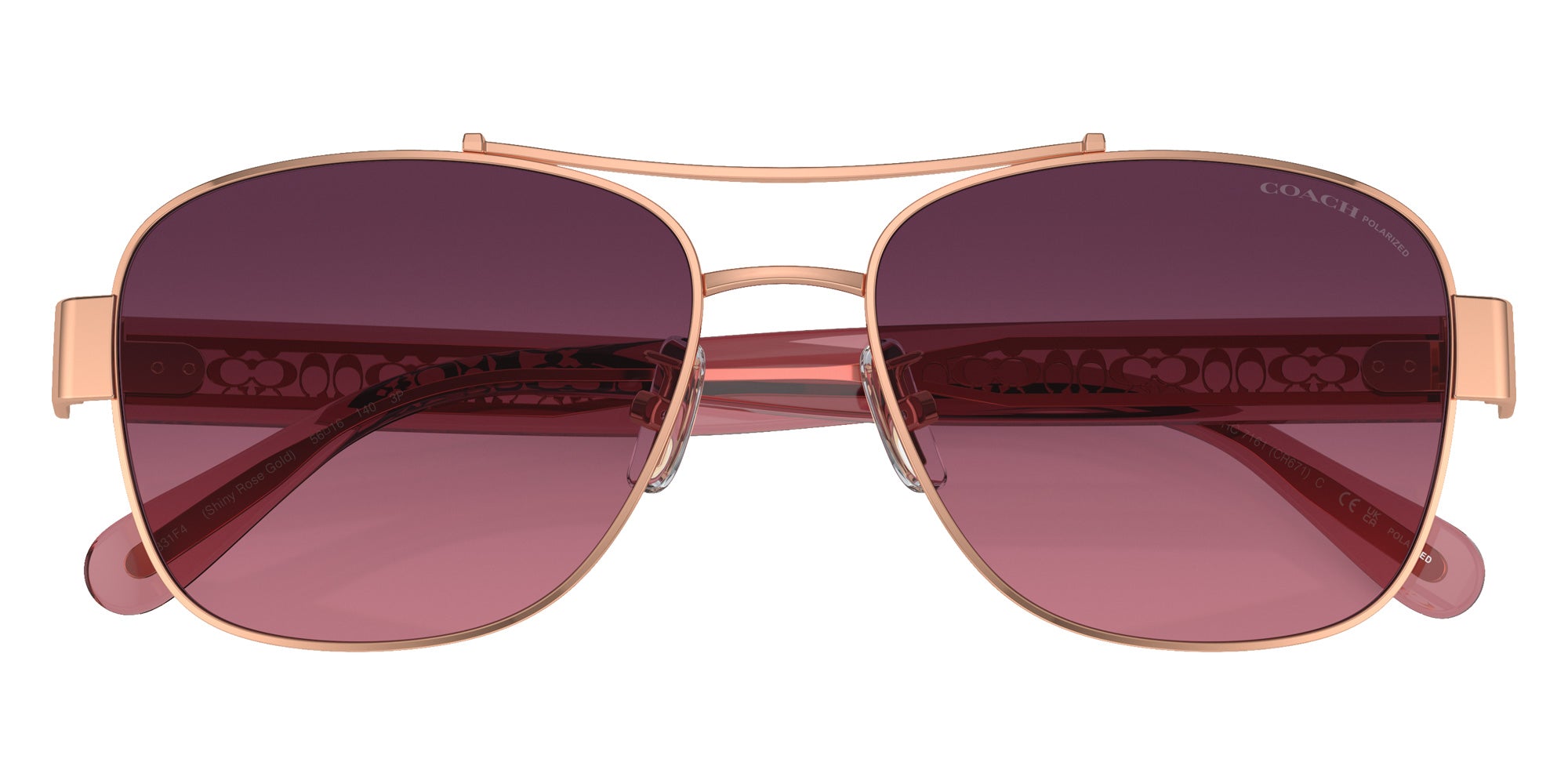 Coach HC7161 CR617 9331F4 56 - Shiny Rose Gold / Burgundy Gradient Polarized #id:hc71619331f4_s:106120
