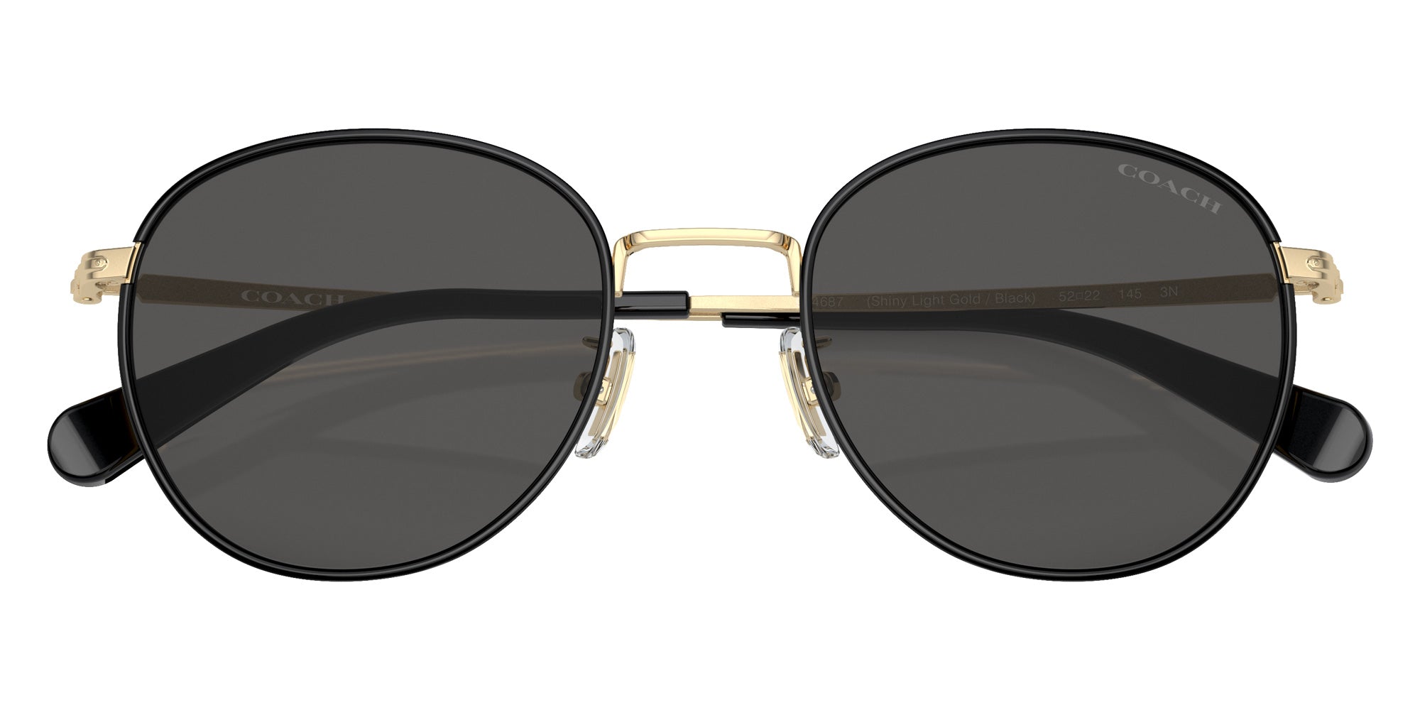 Coach HC7163 CR631 934687 52 - Shiny Light Gold/Black / Gray Solid #id:hc7163934687_s:104120