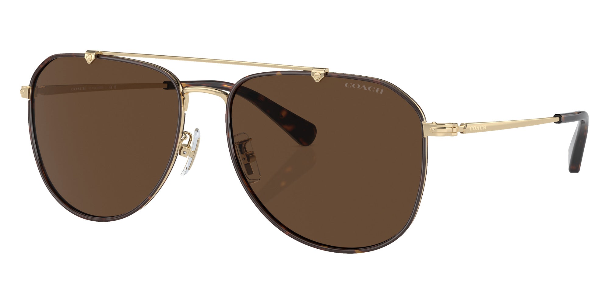 Coach HC7164 CR626 90053G 59 - Light Gold/Dark Tortoise / Dark Brown Solid #id:hc716490053g_s:100105