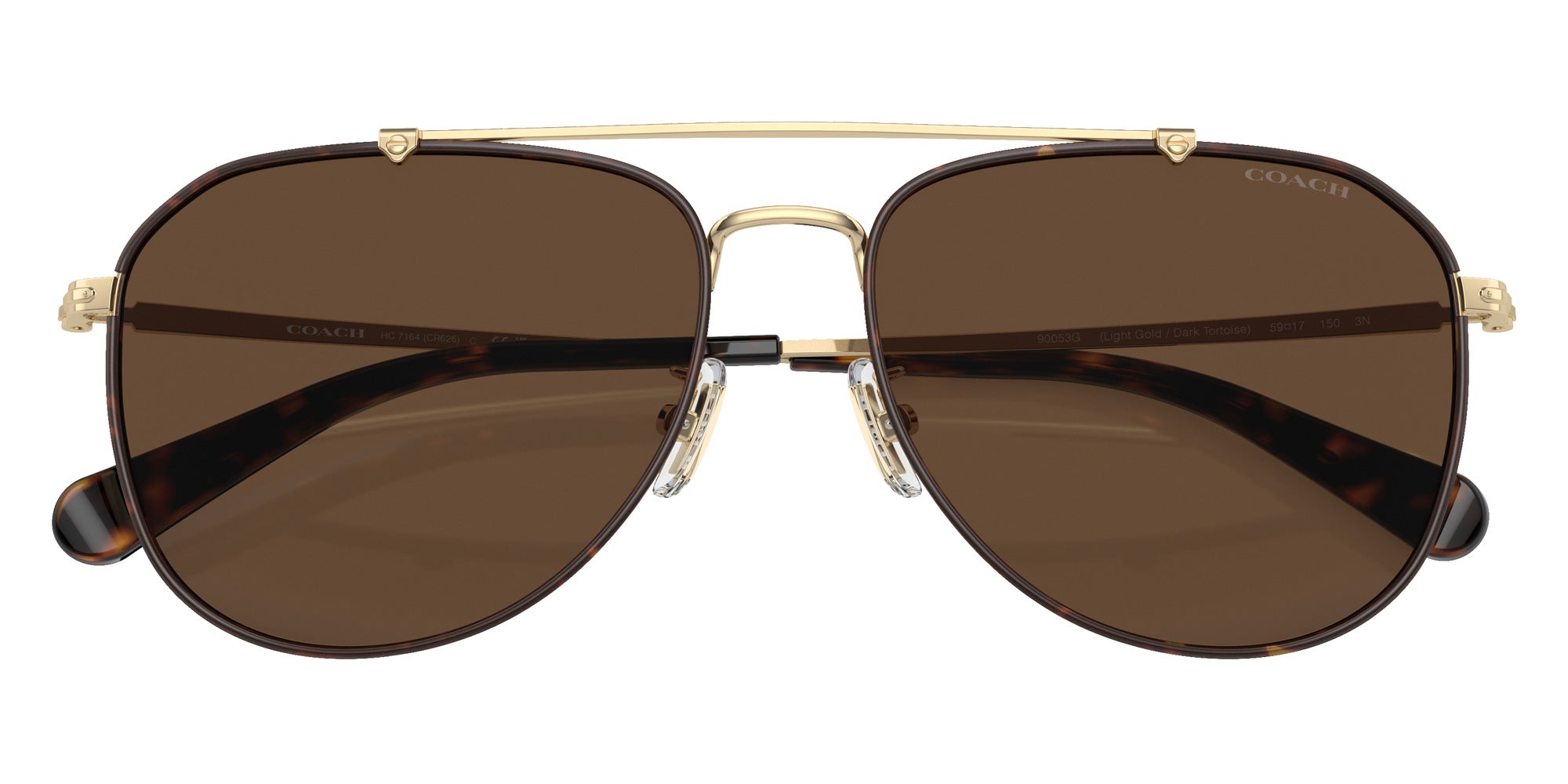 Coach HC7164 CR626 90053G 59 - Light Gold/Dark Tortoise / Dark Brown Solid #id:hc716490053g_s:100120