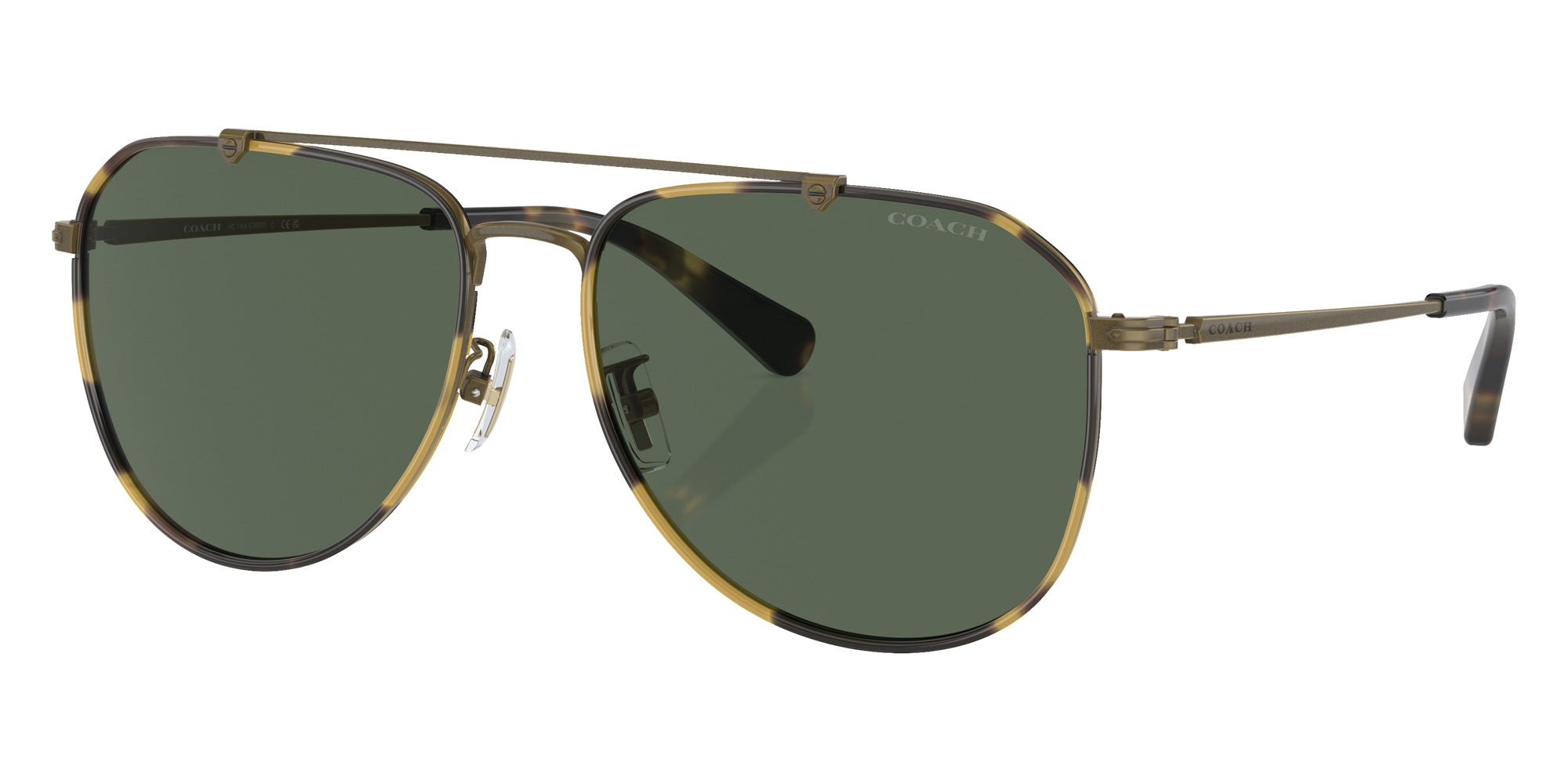 Coach HC7164 CR626 933371 59 - Antique Gold/Tokyo Tortoise / Green Solid #id:hc7164933371_s:102105