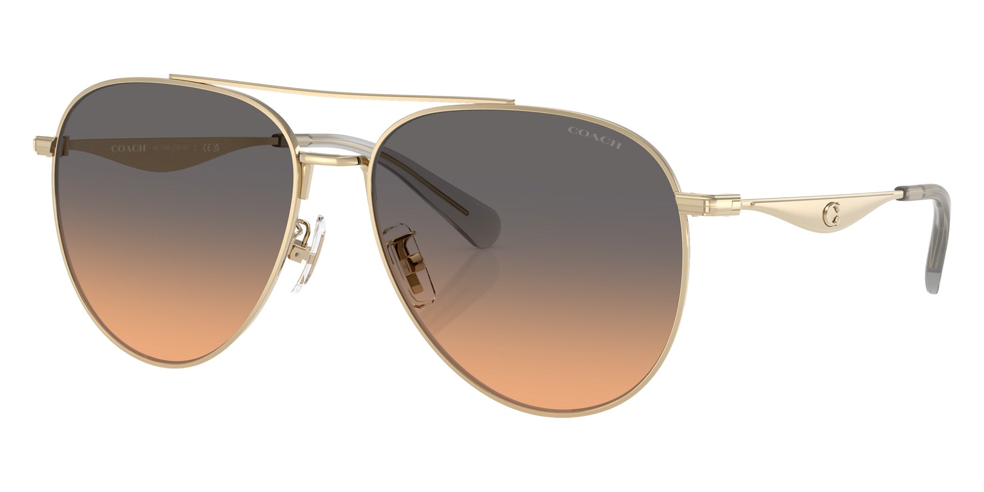 Coach HC7169 CW193 900518 57 - Shiny Light Gold / Smokey Peach Gradient #id:hc7169900518_s:104105