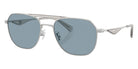 Coach HC7178 CAE80 900172 57 - Satin Silver/Gray / Blue Solid #id:hc7178900172_s:100105