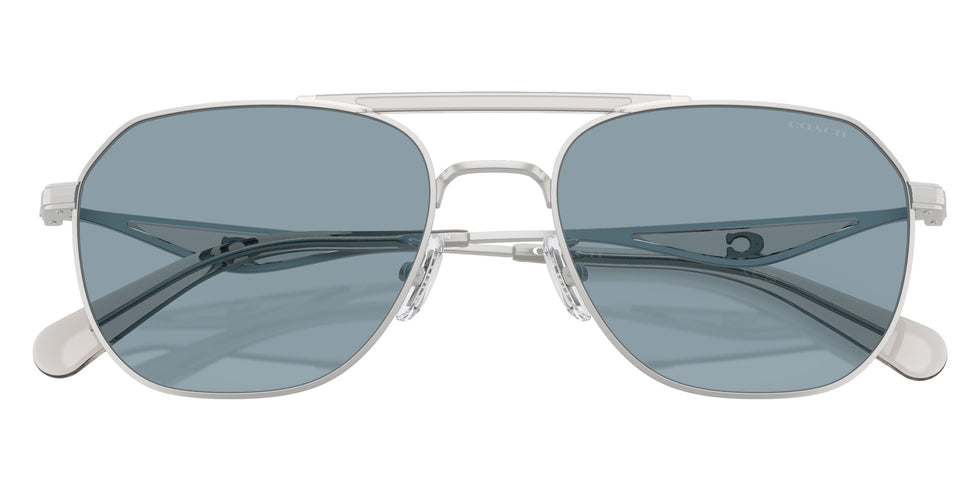 Coach HC7178 CAE80 900172 57 - Satin Silver/Gray / Blue Solid #id:hc7178900172_s:100120