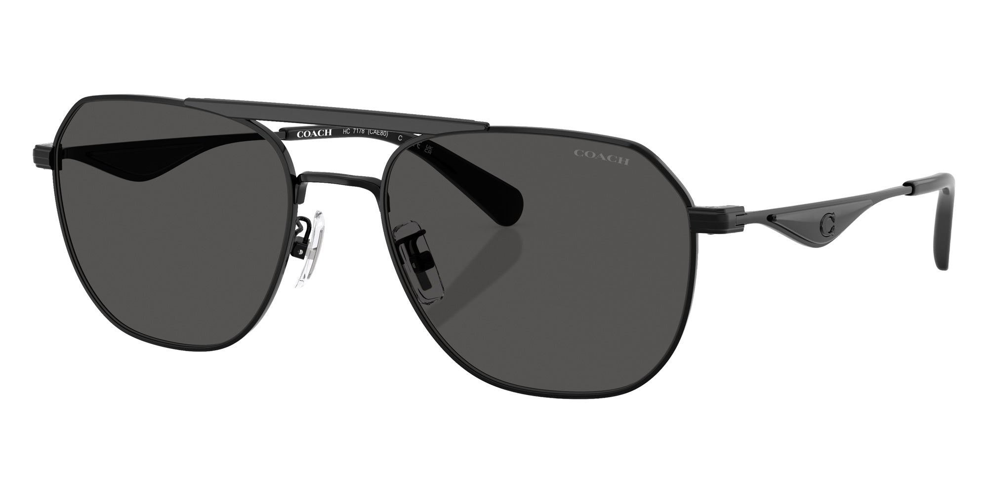 Coach HC7178 CAE80 939387 57 - Satin Black/Black / Gray Solid #id:hc7178939387_s:106105