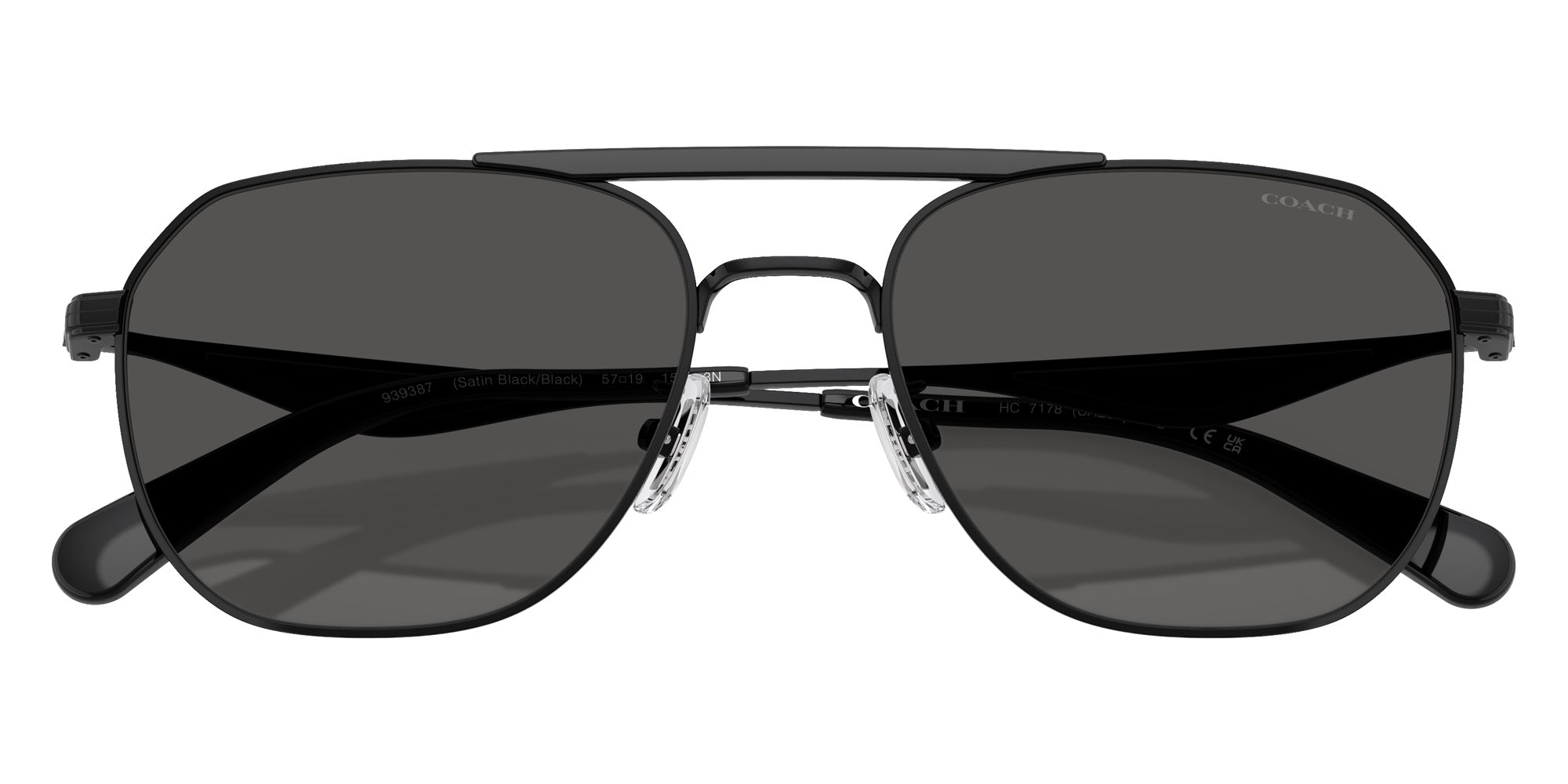 Coach HC7178 CAE80 939387 57 - Satin Black/Black / Gray Solid #id:hc7178939387_s:106120