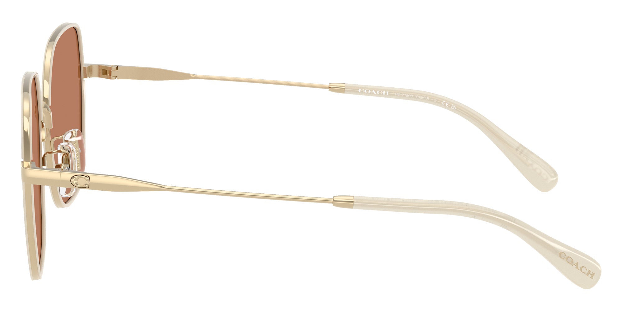 Coach HC7180D CAE93 94683 57 - Shiny Light Gold/Milky White / Brown Solid #id:hc7180d94683_s:106110
