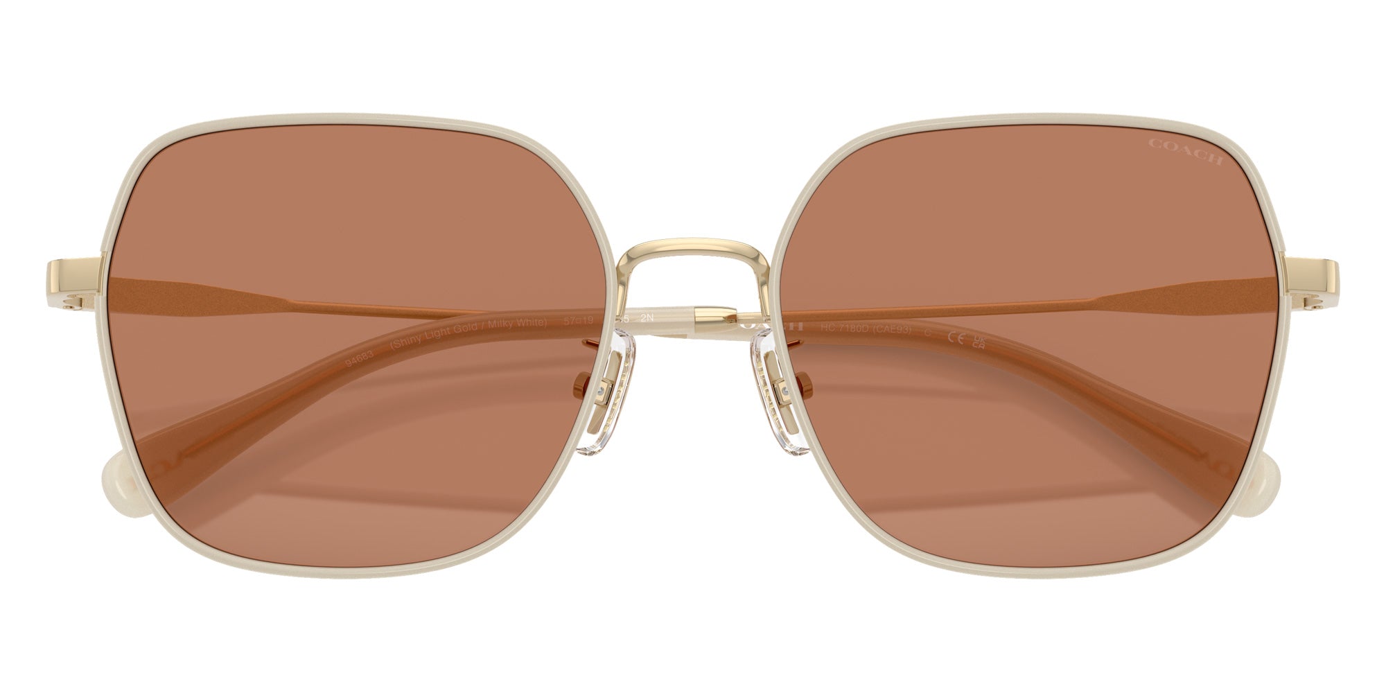 Coach HC7180D CAE93 94683 57 - Shiny Light Gold/Milky White / Brown Solid #id:hc7180d94683_s:106120