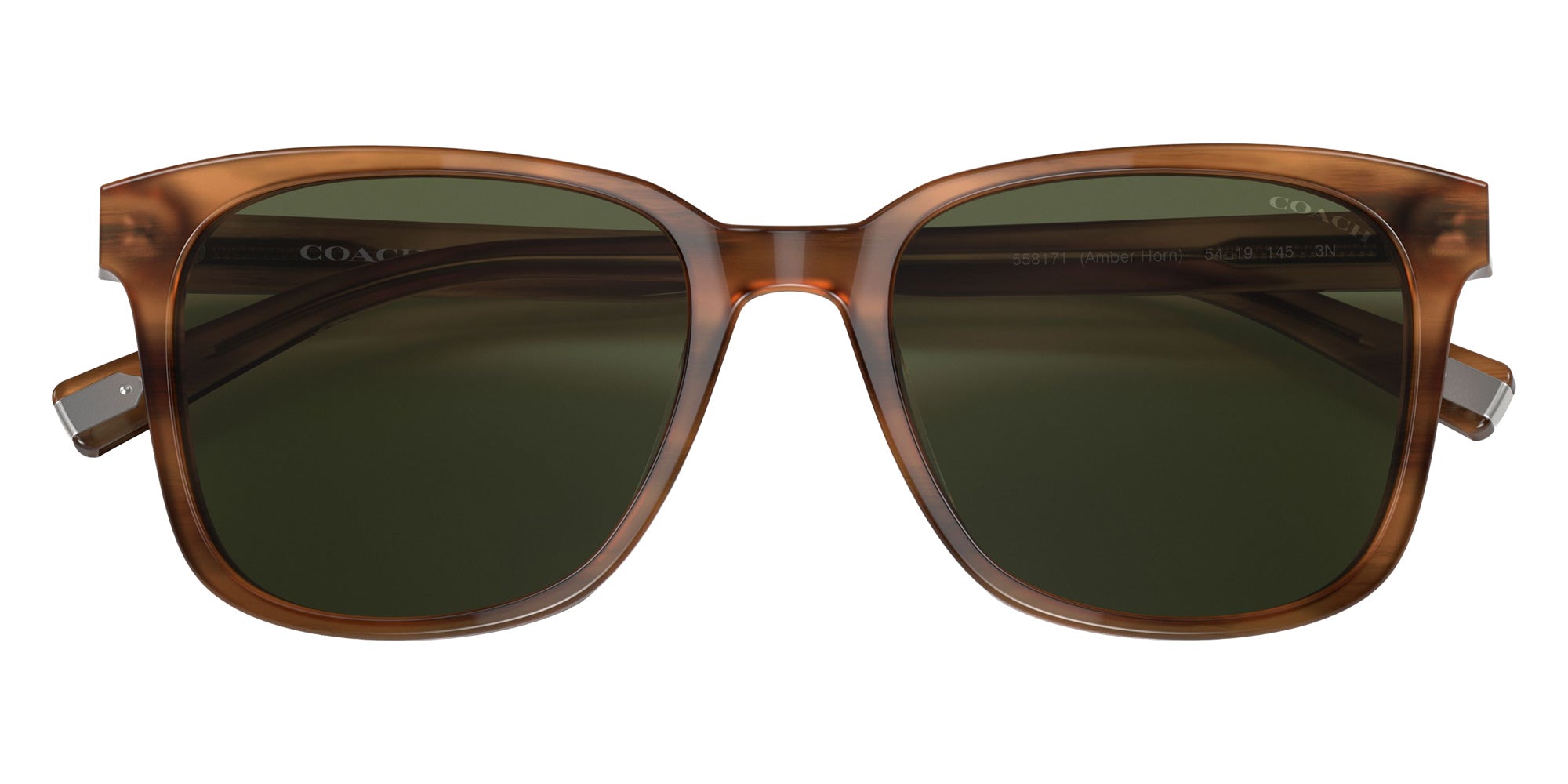 Coach HC8313U C2095 558171 54 - Amber Horn / Dark Green Solid #id:hc8313u558171_s:100120