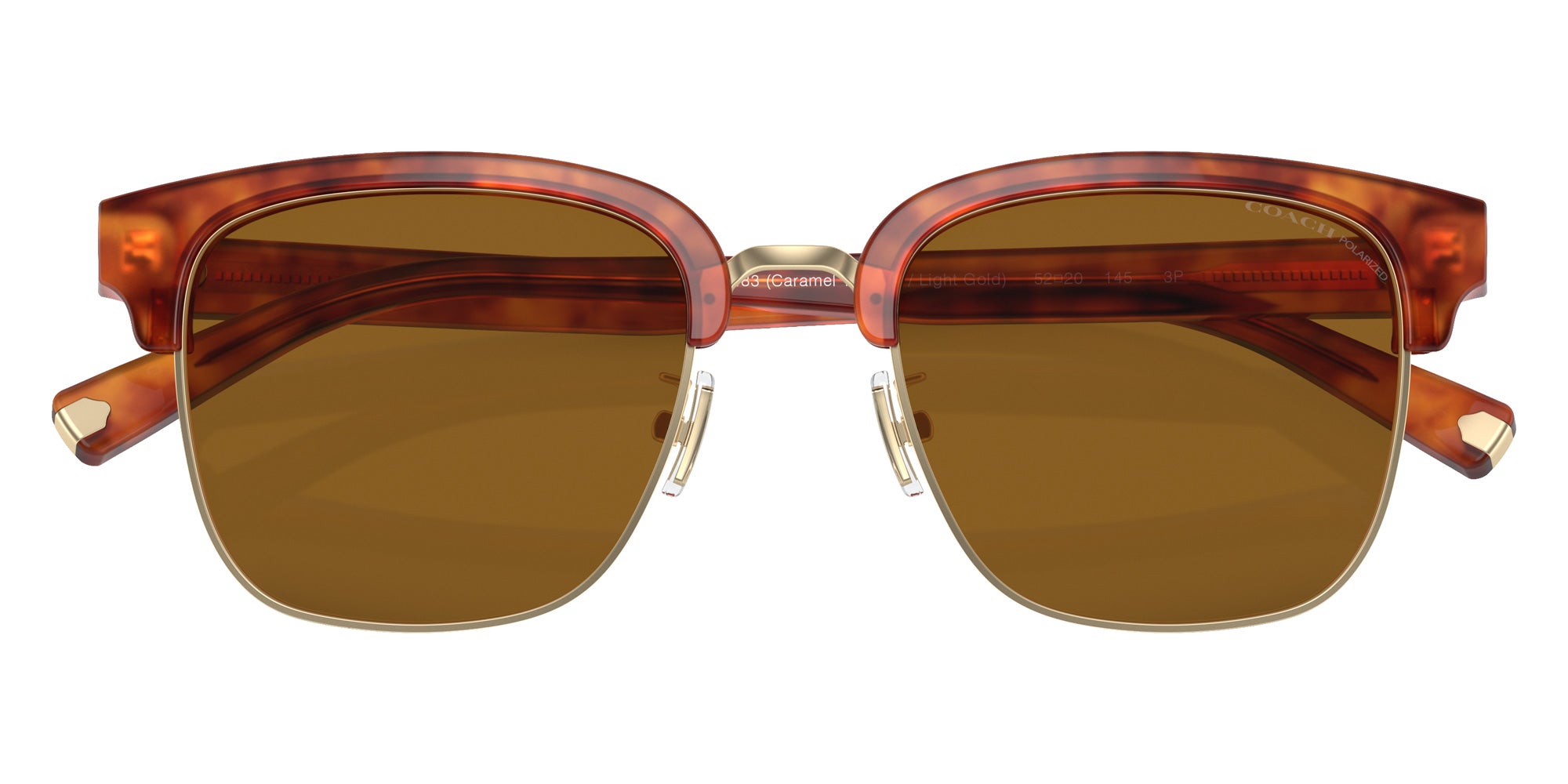 Coach HC8326 C6194 577483 52 - Caramel Tortoise/Light Gold / Brown Solid Polarized #id:hc8326577483_s:100120