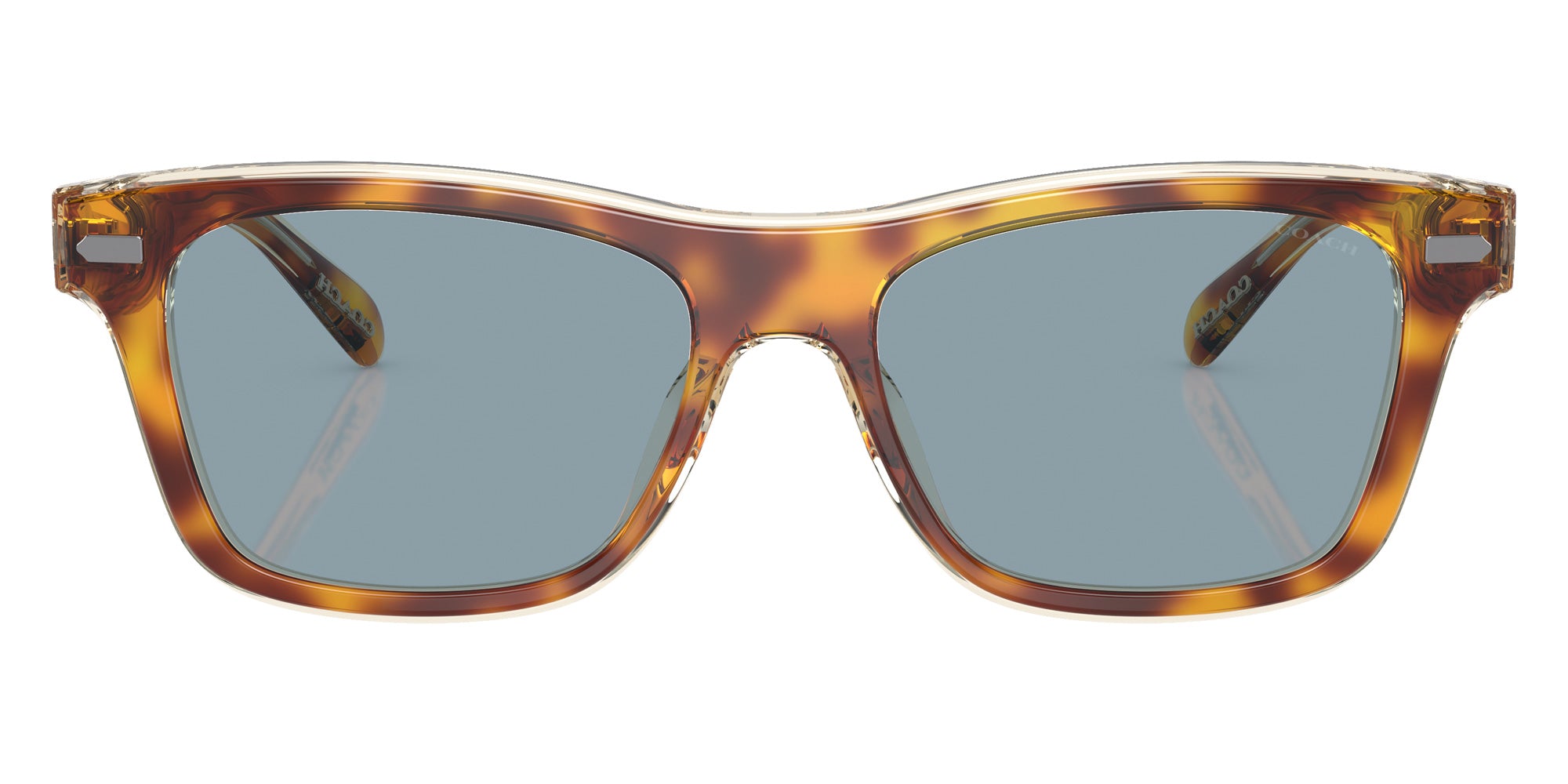 Coach HC8371U CH583 575672 54 - Tortoise/Transparent Beige / Light Blue Solid #id:hc8371u575672_s:100100