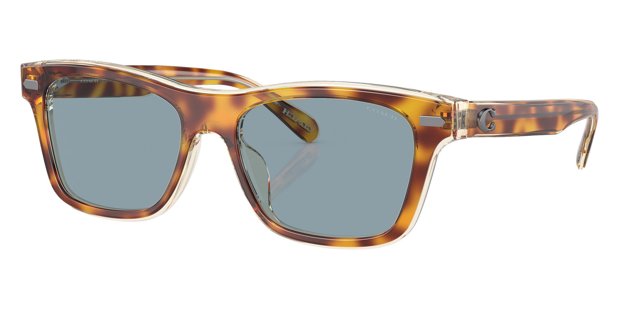 Coach HC8371U CH583 575672 54 - Tortoise/Transparent Beige / Light Blue Solid #id:hc8371u575672_s:100105