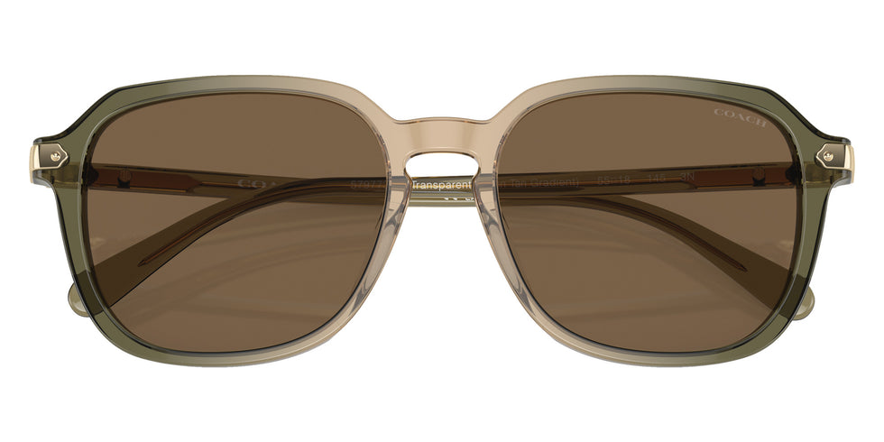 Coach HC8383U CL912 579773 55 - Transparent Green Tan Gradient / Brown Solid #id:hc8383u579773_s:104120