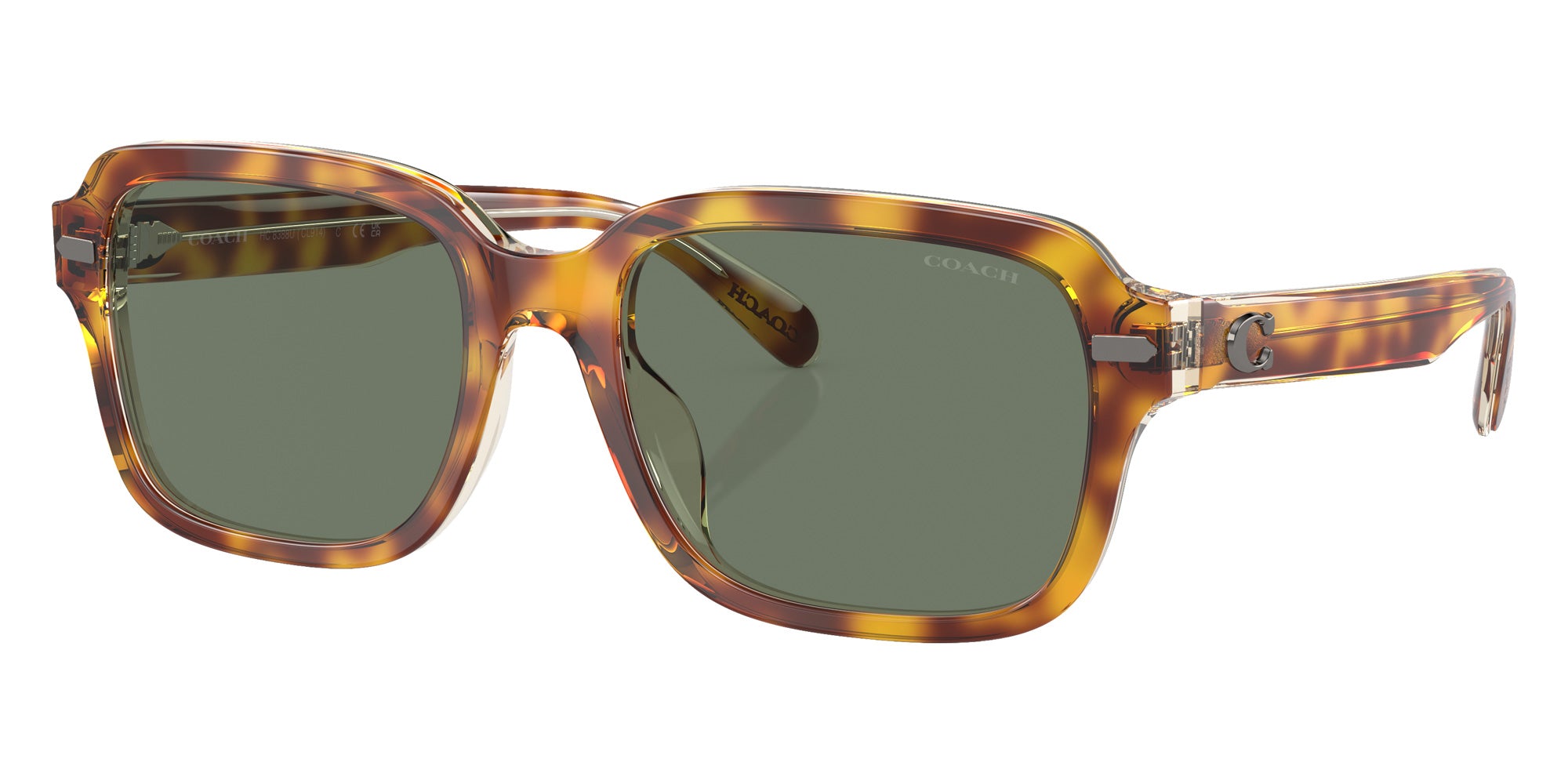 Coach HC8388U CL914 57563H 56 - Dark Tortoise/Canary / Green Solid #id:hc8388u57563h_s:102105