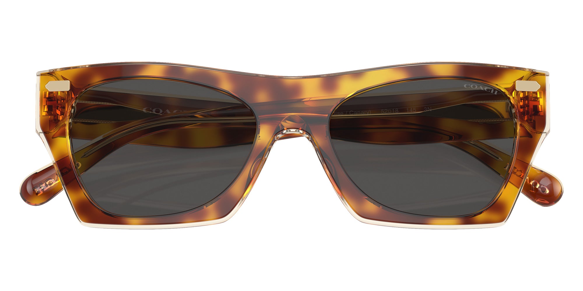 Coach HC8389U CL917 575687 52 - Dark Tortoise/Canary / Gray Solid #id:hc8389u575687_s:102120