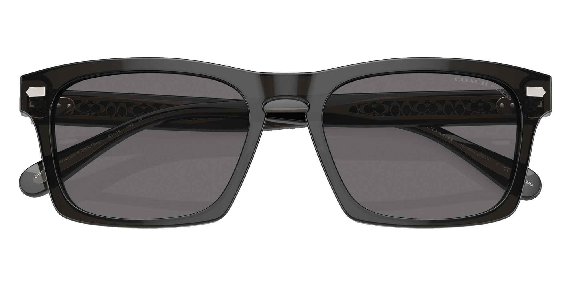 Coach HC8397U CR628 581781 57 - Transparent Dark Gray / Gray Solid Polarized #id:hc8397u581781_s:108120