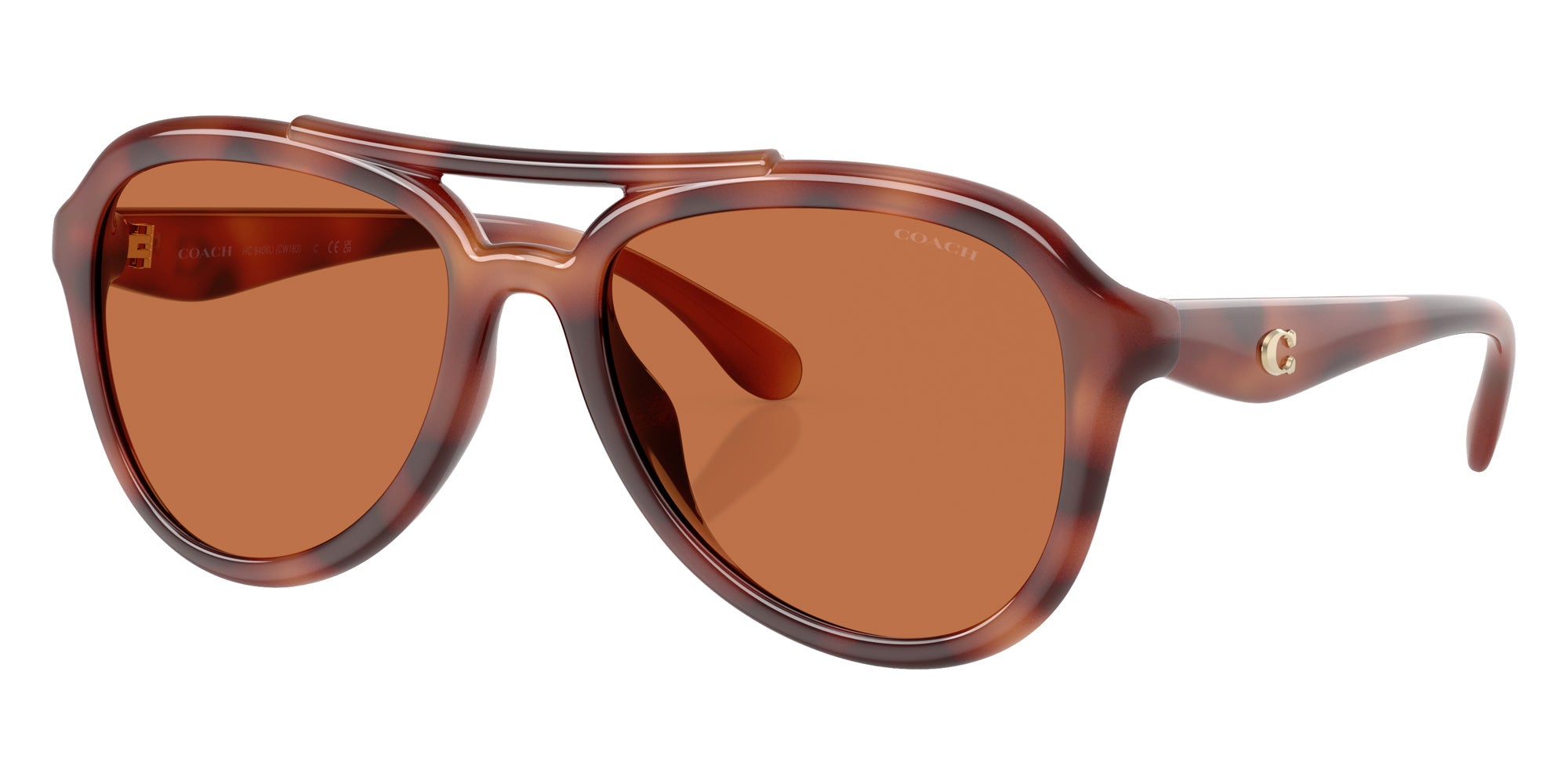Coach HC8406U CW183 577473 55 - Caramel Tortoise / Brown Solid #id:hc8406u577473_s:102105