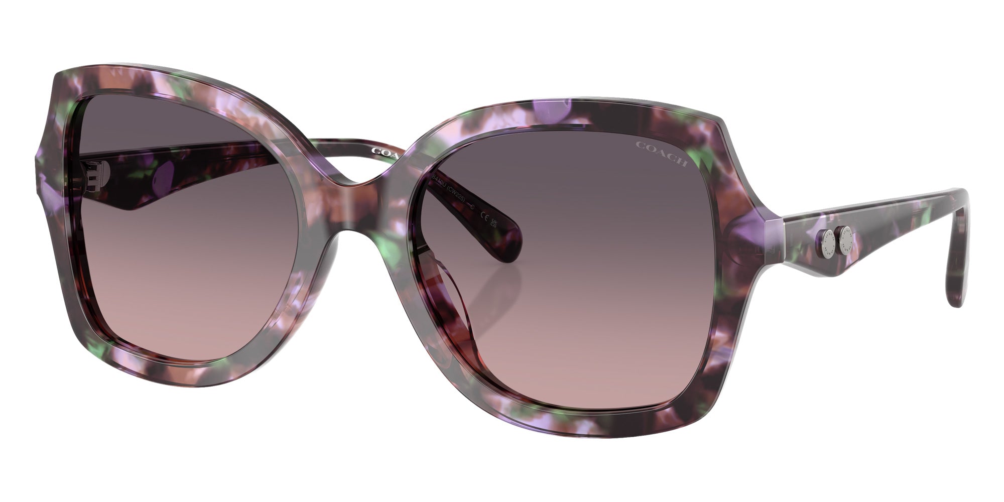 Coach HC8410U CW225 584346 56 - Amethyst Pearl Tortoise / Smoke Purple Gradient #id:hc8410u584346_s:102105