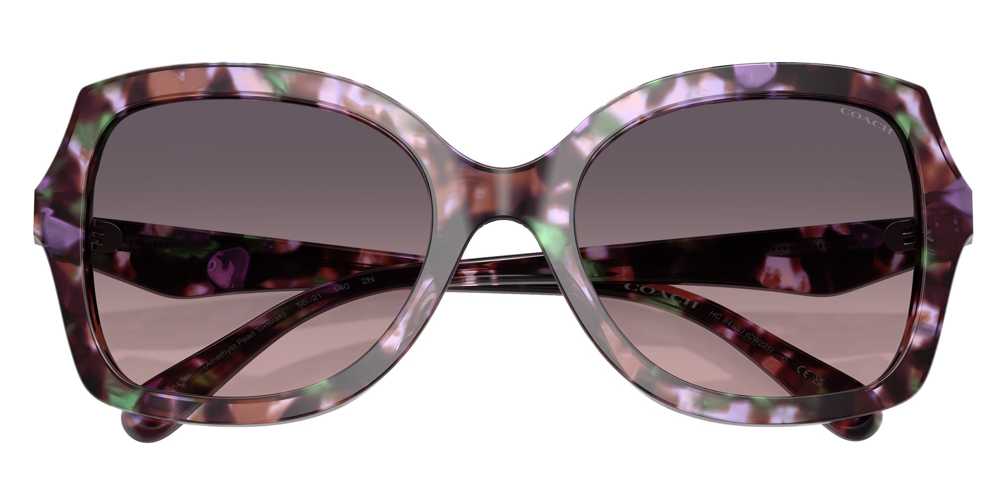Coach HC8410U CW225 584346 56 - Amethyst Pearl Tortoise / Smoke Purple Gradient #id:hc8410u584346_s:102120