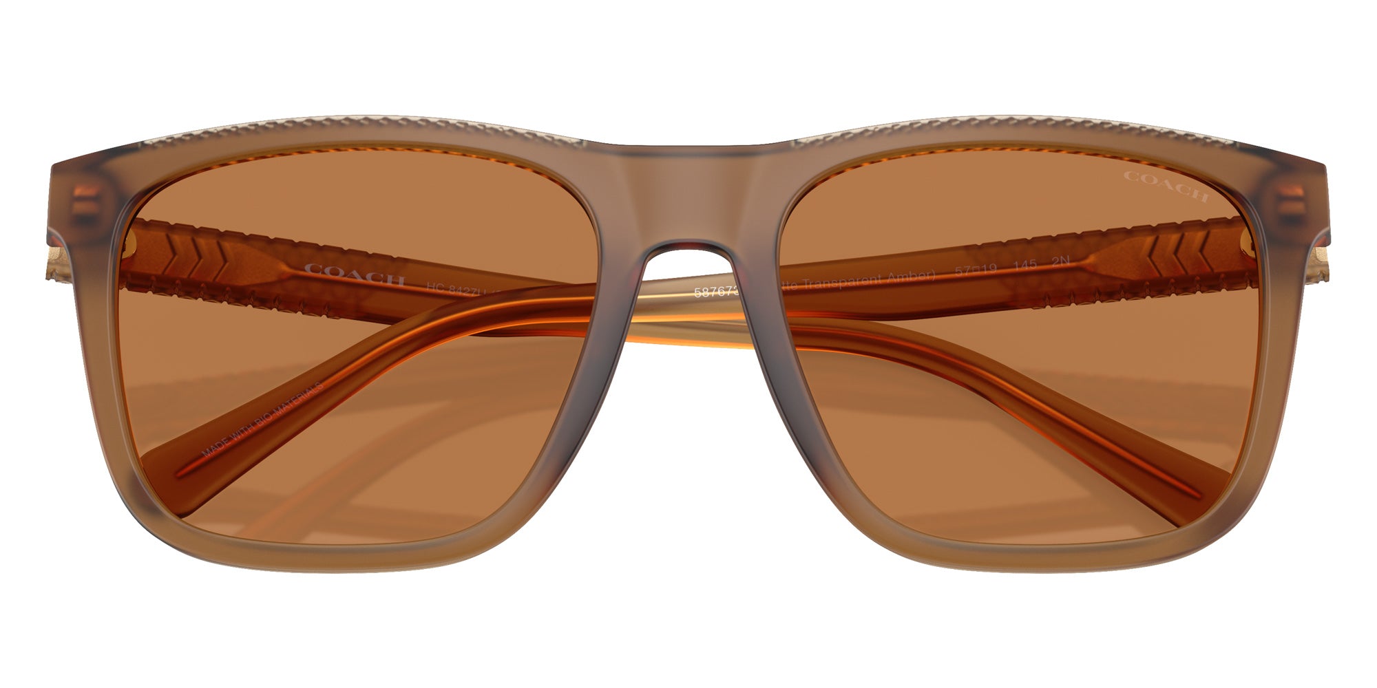 Coach HC8427U CAE78 587673 57 - Matte Transparent Amber / Amber Solid #id:hc8427u587673_s:104120
