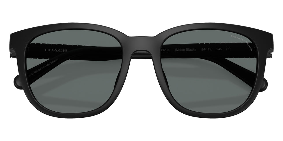 Coach HC8442U CCA00 500281 54 - Matte Black / Gray Solid Polarized #id:hc8442u500281_s:100120