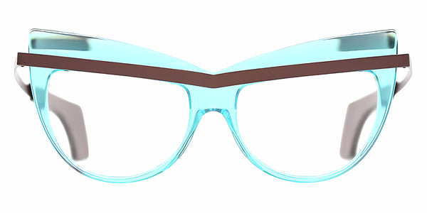 Light Blue Transparent/Brown / 55-16