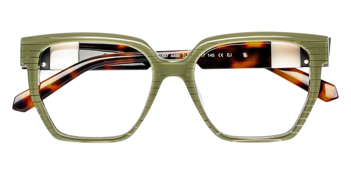 J.F. Rey JF1597 4490 53 - Khaki and Silver Stripes/Ivory #id:jfrjf15974490_s:104100