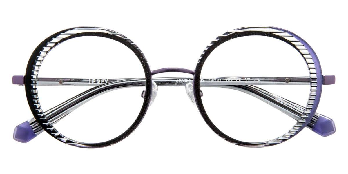 J.F. Rey JF3061 0823 49 - Black Glitter/Striped/Purple #id:jfrjf30610823_s:102100