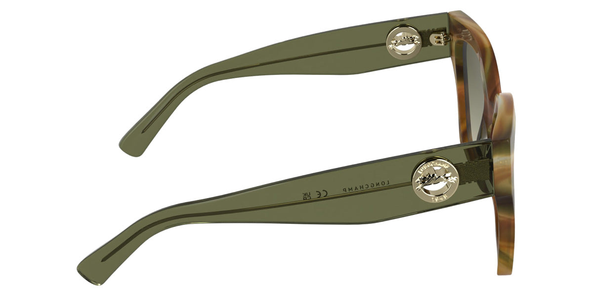 Longchamp LO717S 324 55 - Striped Khaki Brown Havana #id:lclo717s324_s:100130