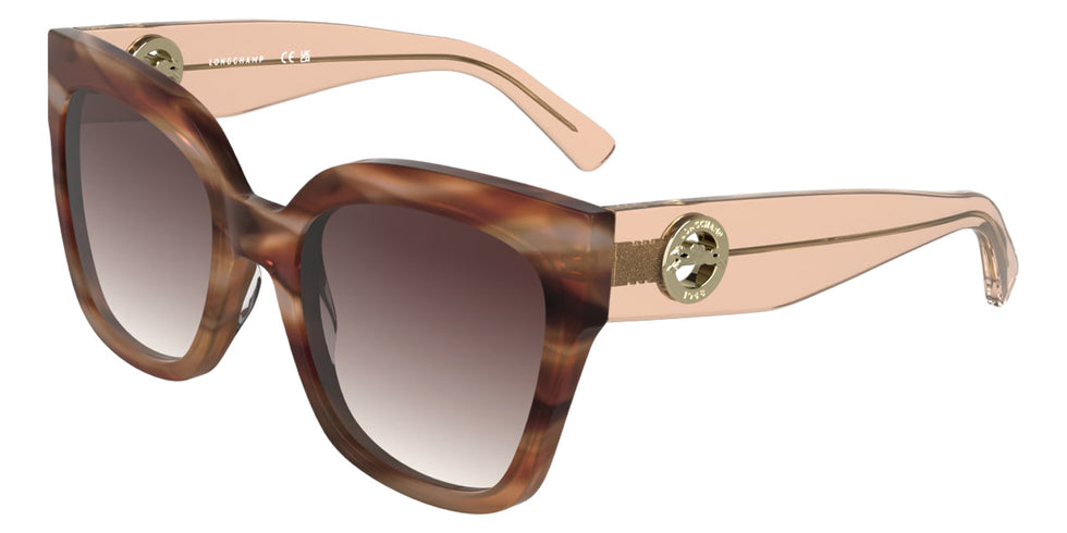Longchamp LO717S 848 55 - Striped Brick Brown Havana #id:lclo717s848_s:102105