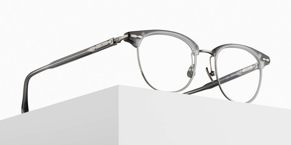 Matsuda M2048 51 - Matte Gray Crystal/Antique Silver #id:m2048mattegreycrystalantiquesilverclearlens51_s:100105