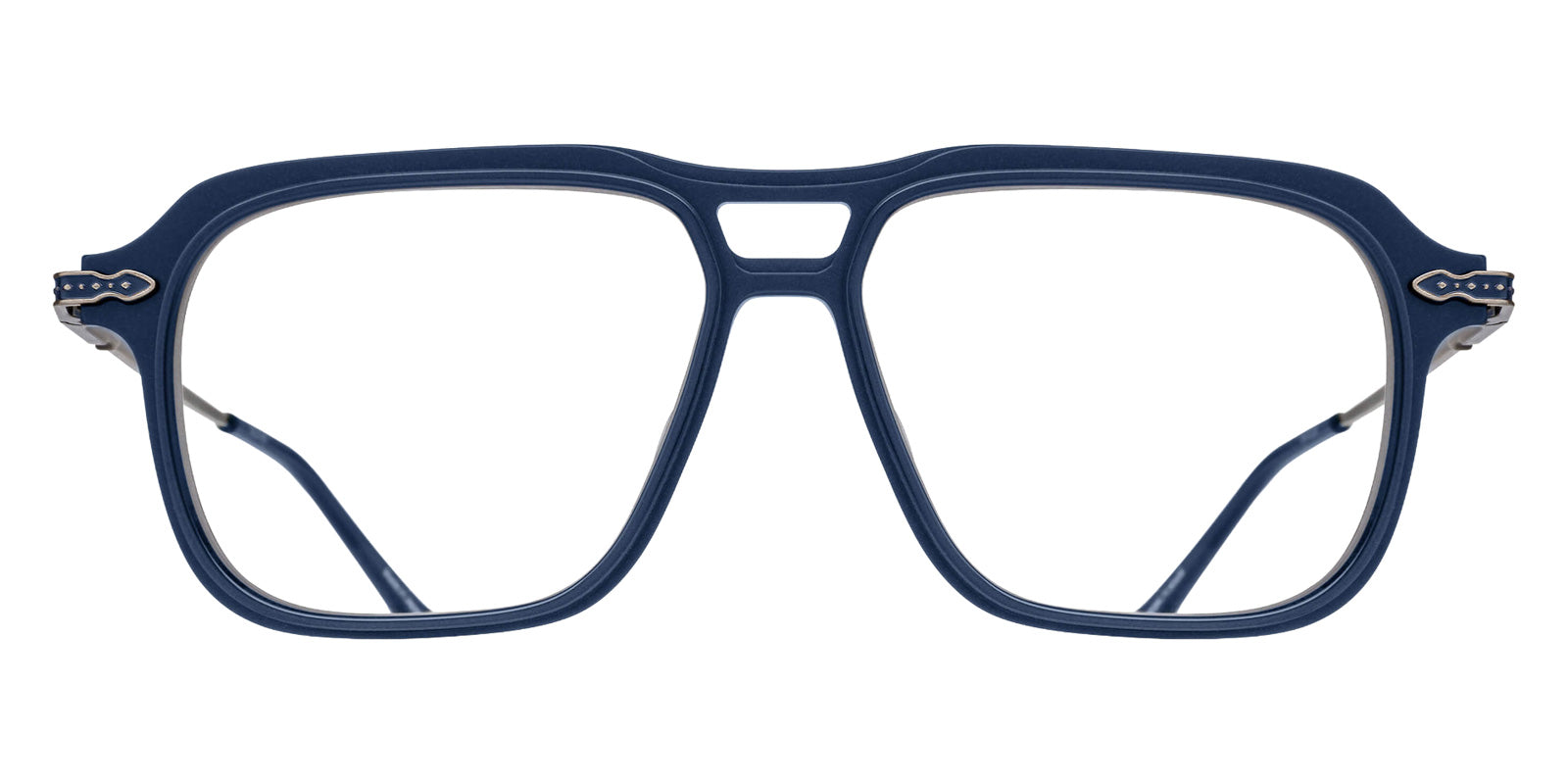 Matsuda M2062 56 - Matte Navy/Antique Silver #id:m2062mattenavyantiquesilverclearlens56_s:100100