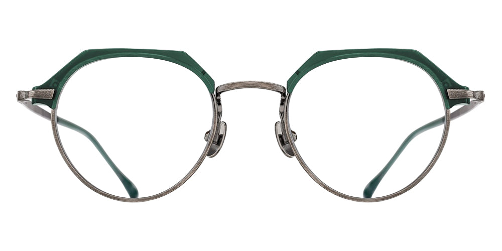Matsuda M2064 48 - Matte Bottle Green/Antique Silver #id:m2064mattebottlegreenantiquesilverclearlensoptical_s:102100