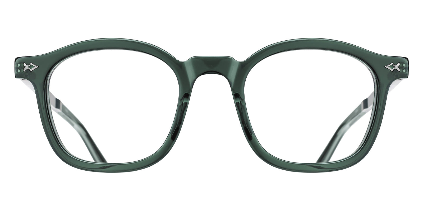 Matsuda M2068 48 - Bottle Green/Brushed Silver #id:m2068bottlegreenbrushedsilverclearlens48_s:104100