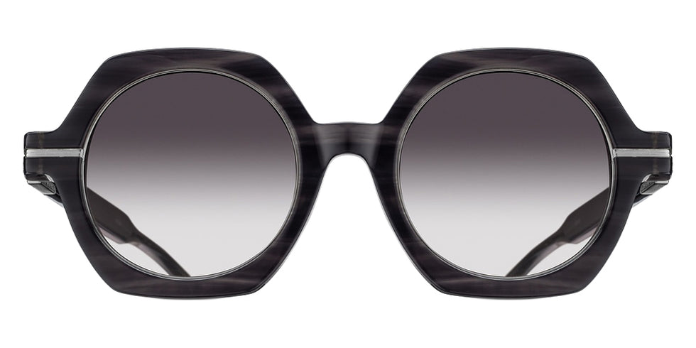 Matsuda M2072 48 - Black Stripe/Brushed Silver / Gray Gradient #id:m2072blackstripebrushedsilvergreygradientsunglass_s:102100