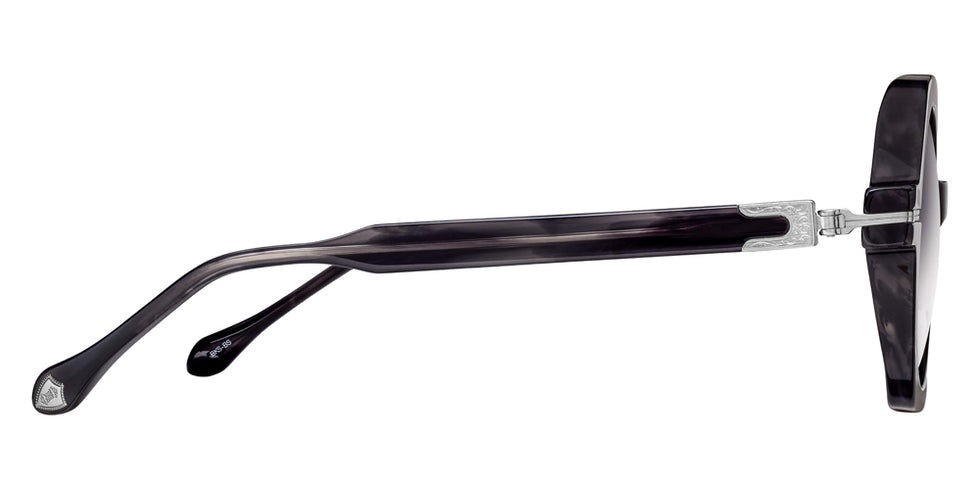 Matsuda M2072 48 - Black Stripe/Brushed Silver / Gray Gradient #id:m2072blackstripebrushedsilvergreygradientsunglass_s:102110