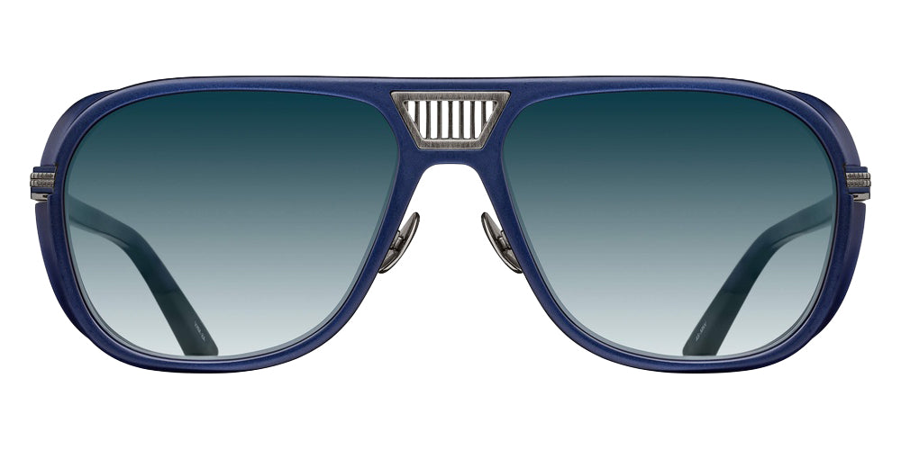 Matsuda M3023-V2 58 - Antique Silver/Matte Navy / Blue Gradient #id:m3023v2antiquesilvermattenavybluegradientsunglass_s:104100