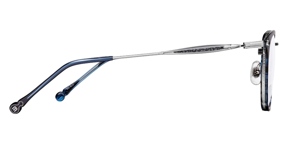 Matsuda M3113 50 - Brushed Silver/Blue Demi #id:m3113brushedsilverbluedemiclearlensoptical_s:100105