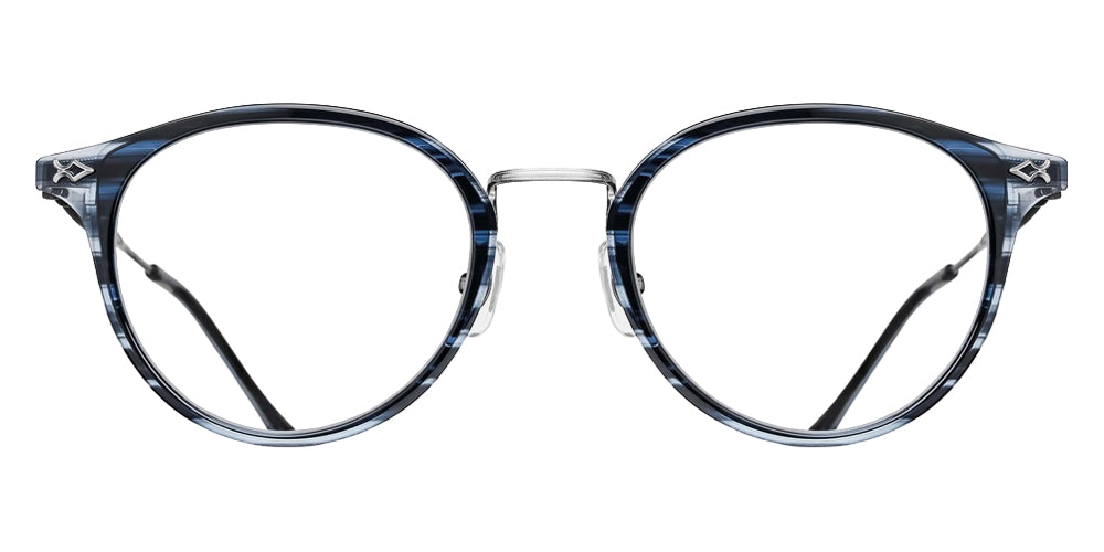 Matsuda M3114 50 - Brushed Silver/Blue Demi #id:m3114brushedsilverbluedemiclearlensoptical_s:104100