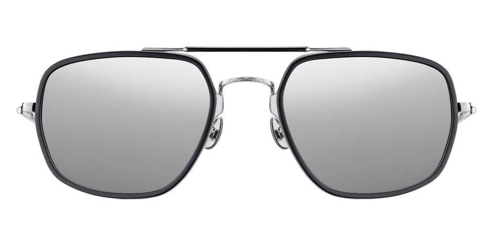 Matsuda M3123 55 - Brushed Silver/Matte Black / Silver Mirrored #id:m3123brushedsilvermatteblacksilvermirrorsunglass_s:100100