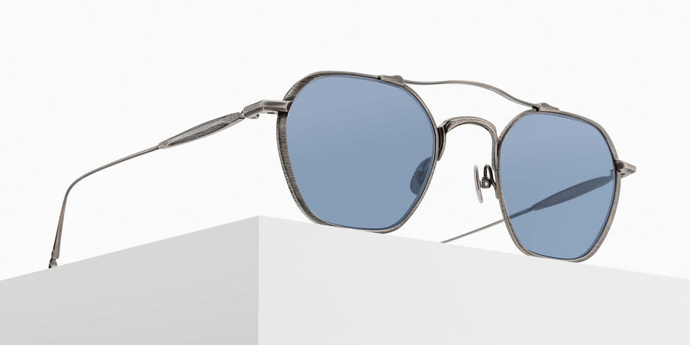 Matsuda M3145 50 - Antique Silver / Cobalt Blue #id:m3145antiquesilvercobaltblue50_s:102105